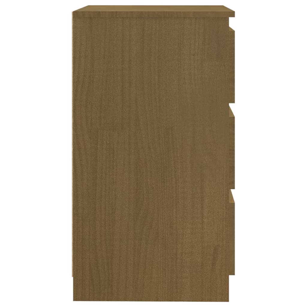 Berkfield Bedside Cabinet Honey Brown 60x36x64 cm Solid Pinewood