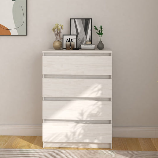 Berkfield Side Cabinet White 60x36x84 cm Solid Pinewood