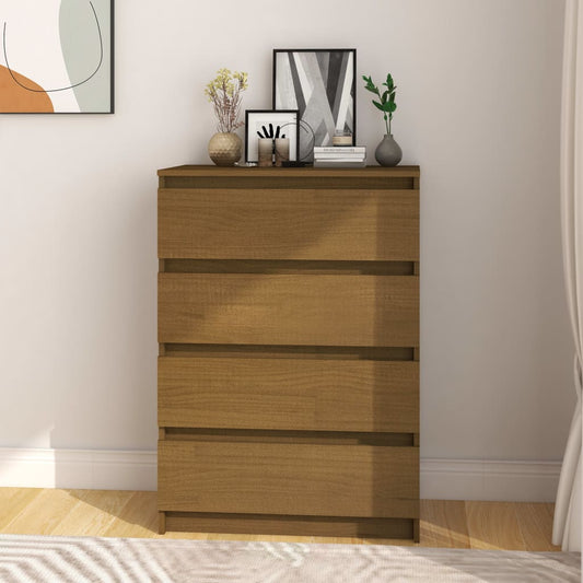 Berkfield Side Cabinet Honey Brown 60x36x84 cm Solid Pinewood