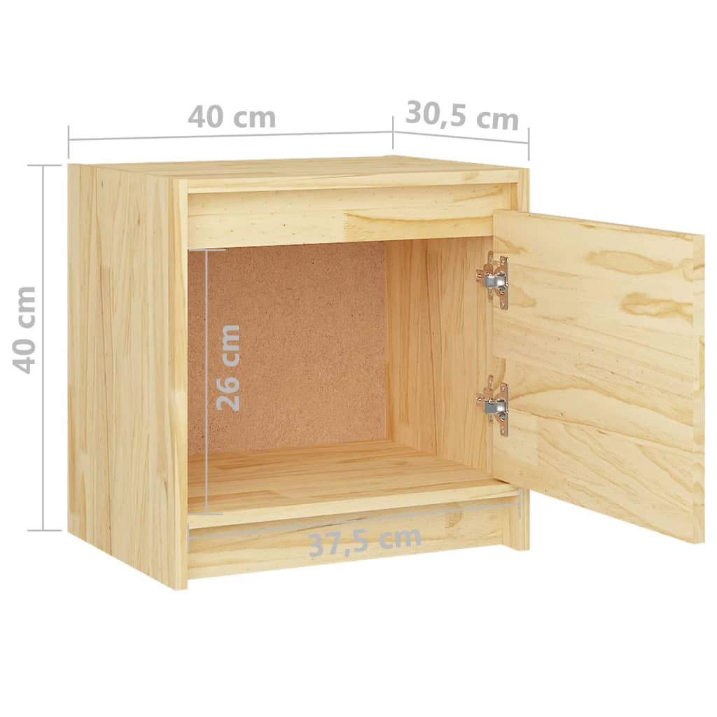 Berkfield Bedside Cabinet 40x30.5x40 cm Solid Pinewood