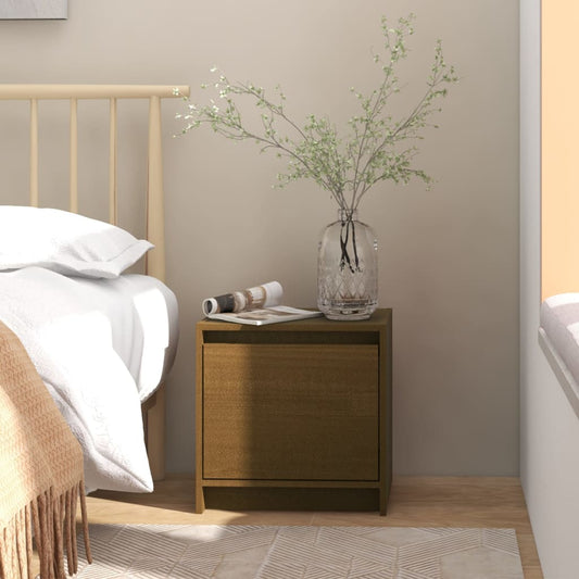 Berkfield Bedside Cabinet Honey Brown 40x30.5x40 cm Solid Pinewood