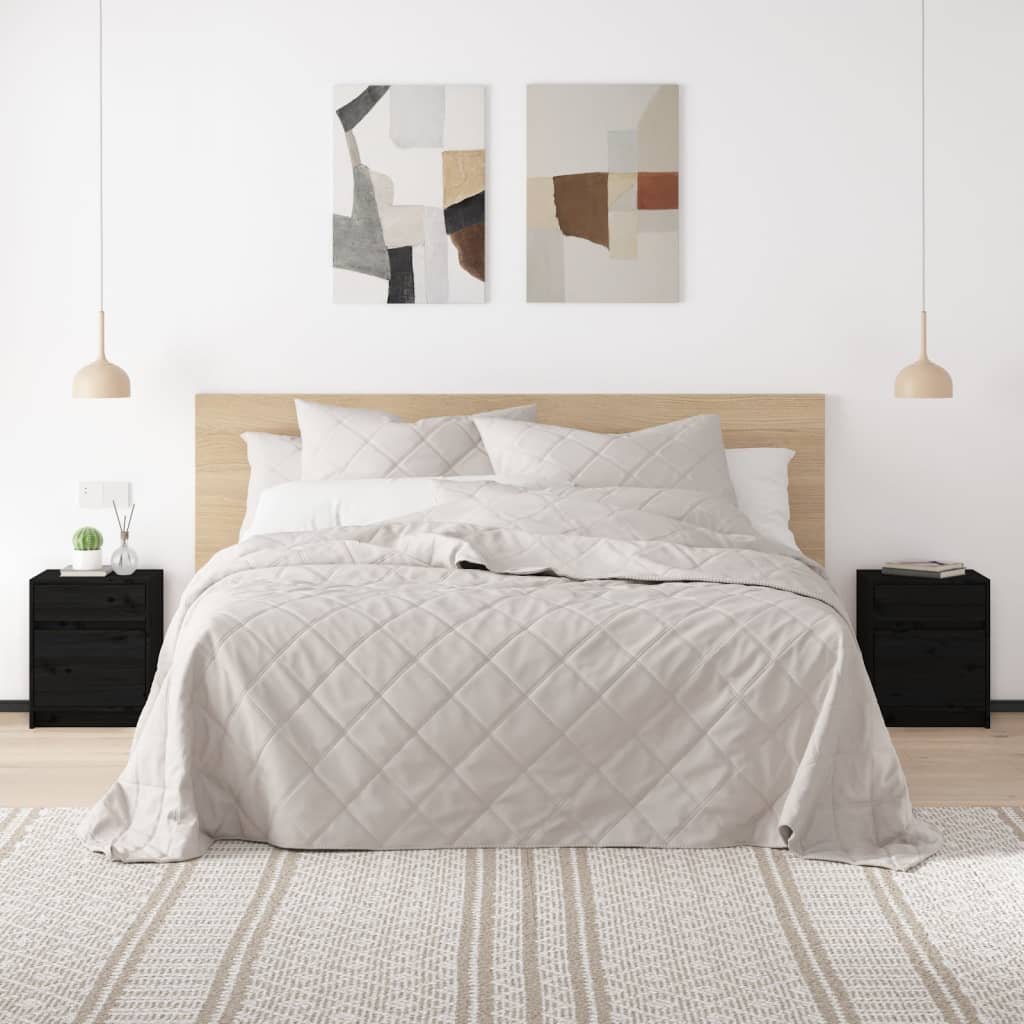 Berkfield Bedside Cabinet Black 40x31x50 cm Solid Pinewood