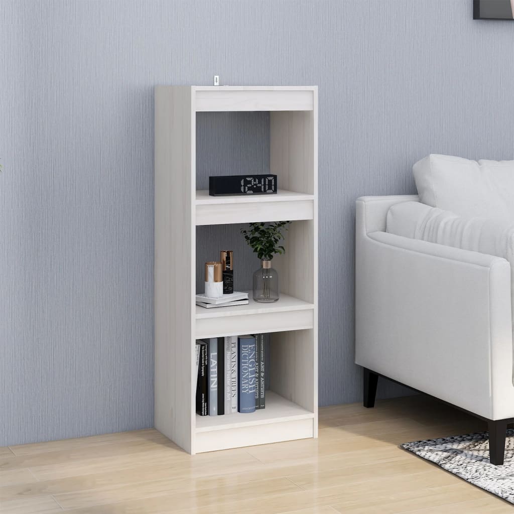Berkfield Book Cabinet/Room Divider White 40x30x103.5 cm Solid Pinewood