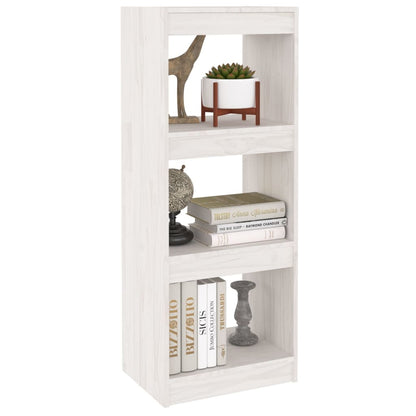 Berkfield Book Cabinet/Room Divider White 40x30x103.5 cm Solid Pinewood