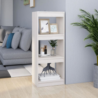 Berkfield Book Cabinet/Room Divider White 40x30x103.5 cm Solid Pinewood