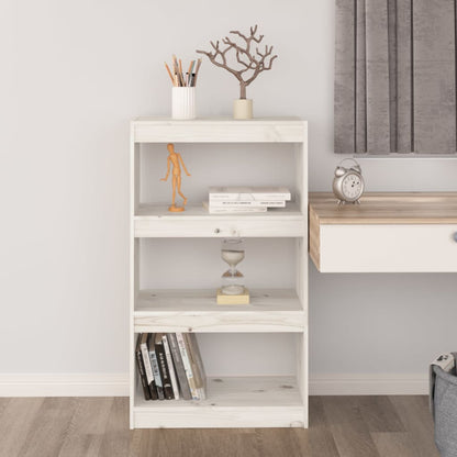Berkfield Book Cabinet/Room Divider White 60x30x103.5 cm Solid Wood Pine