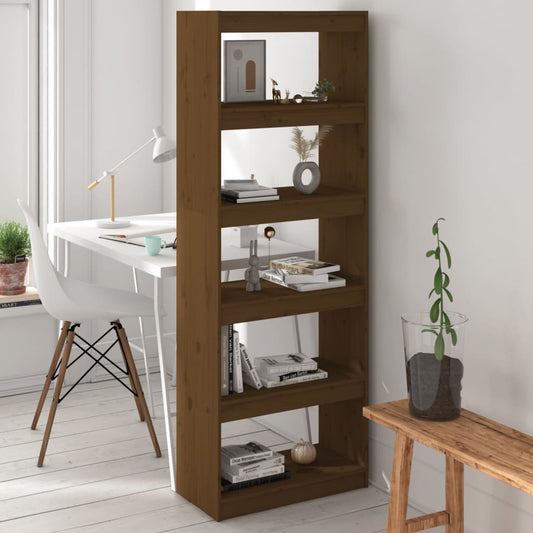 Berkfield Book Cabinet/Room Divider Honey Brown 60x30x167.5 cm Wood Pine