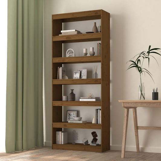 Berkfield Book Cabinet/Room Divider Honey Brown 80x30x199.5 cm Wood Pine