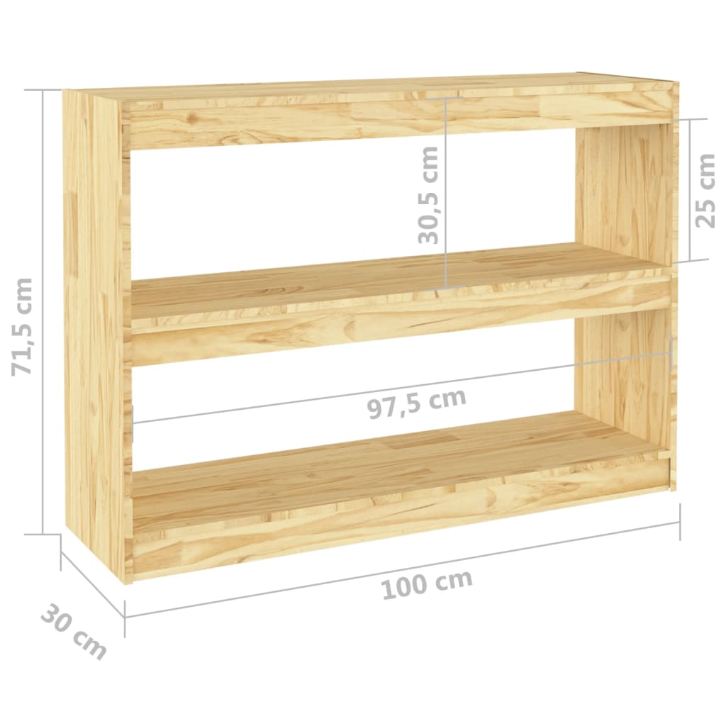 Berkfield Book Cabinet Room Divider 100x30x71.5 cm Pinewood