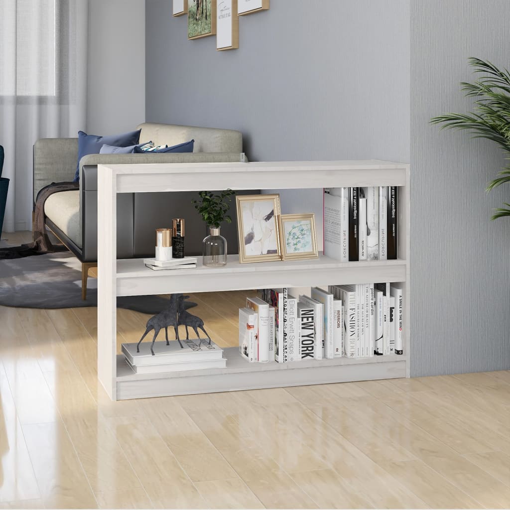 Berkfield Book Cabinet Room Divider White 100x30x71.5 cm Pinewood