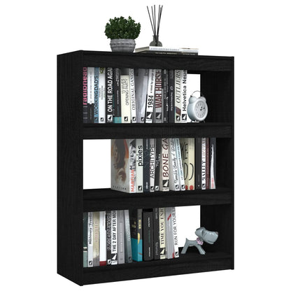 Berkfield Book Cabinet/Room Divider Black 100x30x103 cm Solid Pinewood