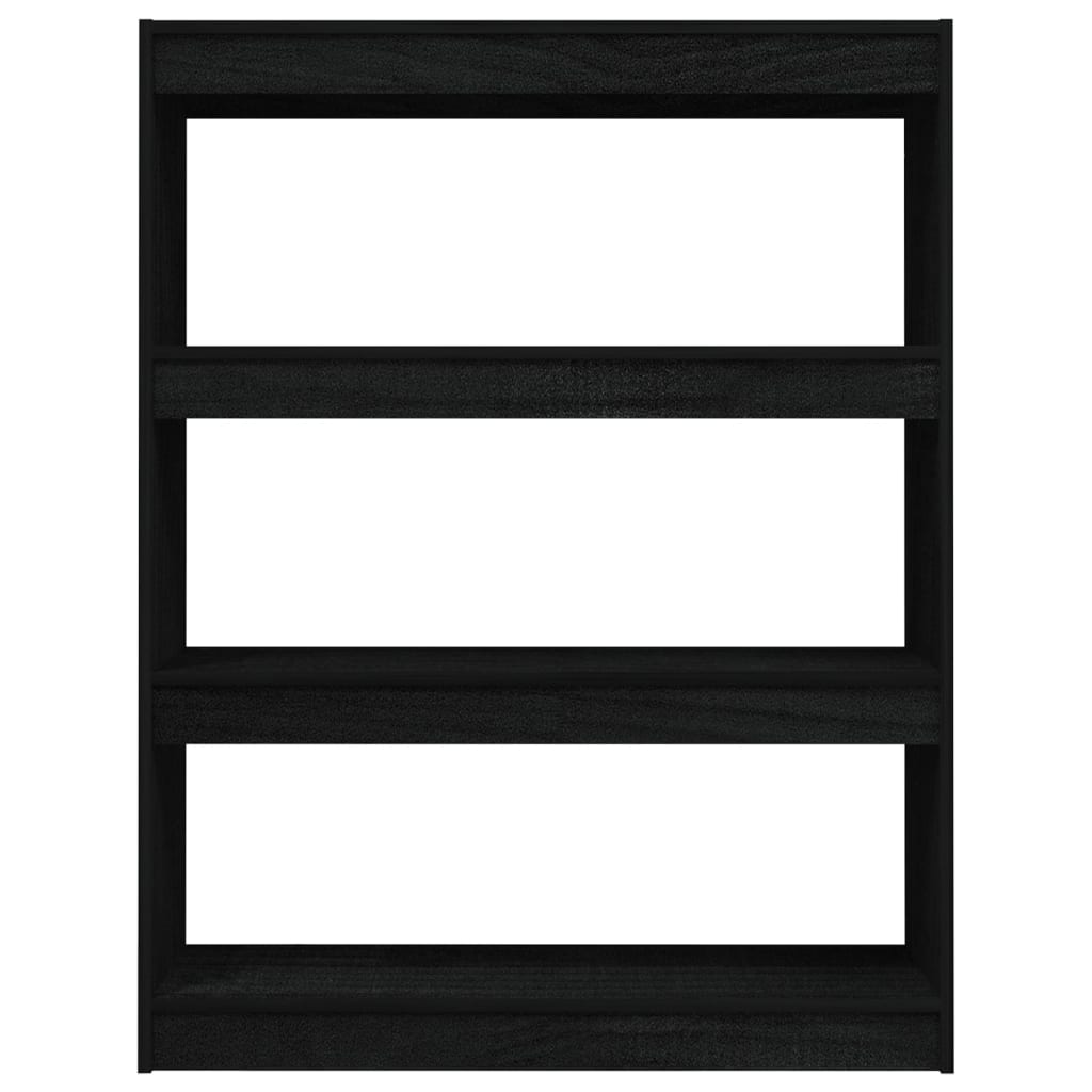 Berkfield Book Cabinet/Room Divider Black 100x30x103 cm Solid Pinewood
