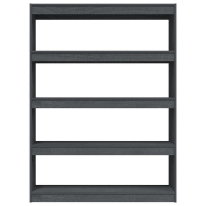 Berkfield Book Cabinet/Room Divider Grey 100x30x135.5 cm Solid Pinewood