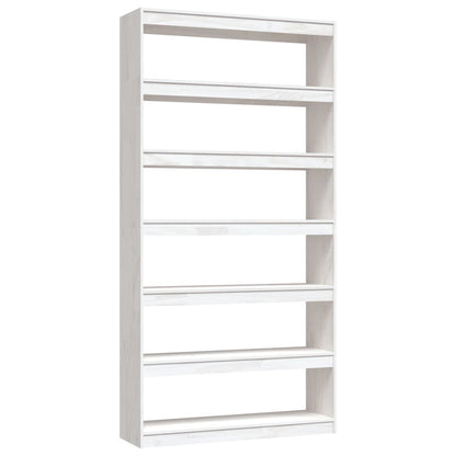Berkfield Book Cabinet/Room Divider White 100x30x200 cm Solid Pinewood