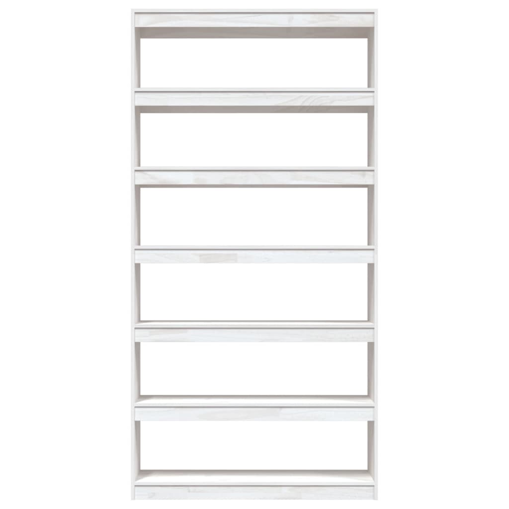 Berkfield Book Cabinet/Room Divider White 100x30x200 cm Solid Pinewood