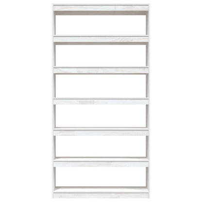 Berkfield Book Cabinet/Room Divider White 100x30x200 cm Solid Pinewood