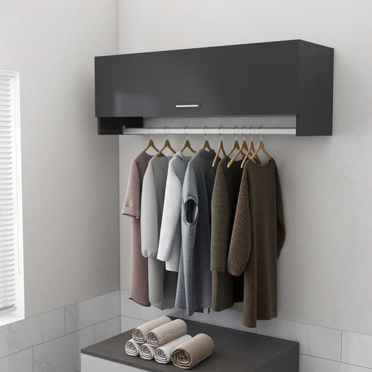 Berkfield Wardrobe Grey 100x32.5x35 cm Engineered Wood