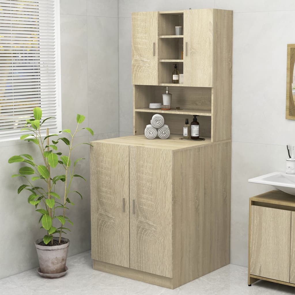 Berkfield Washing Machine Cabinet Sonoma Oak 70.5x25.5x90 cm
