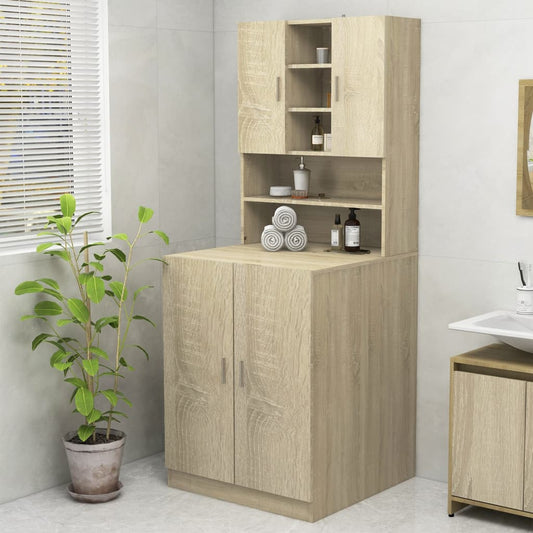 Berkfield Washing Machine Cabinet Sonoma Oak 70.5x25.5x90 cm