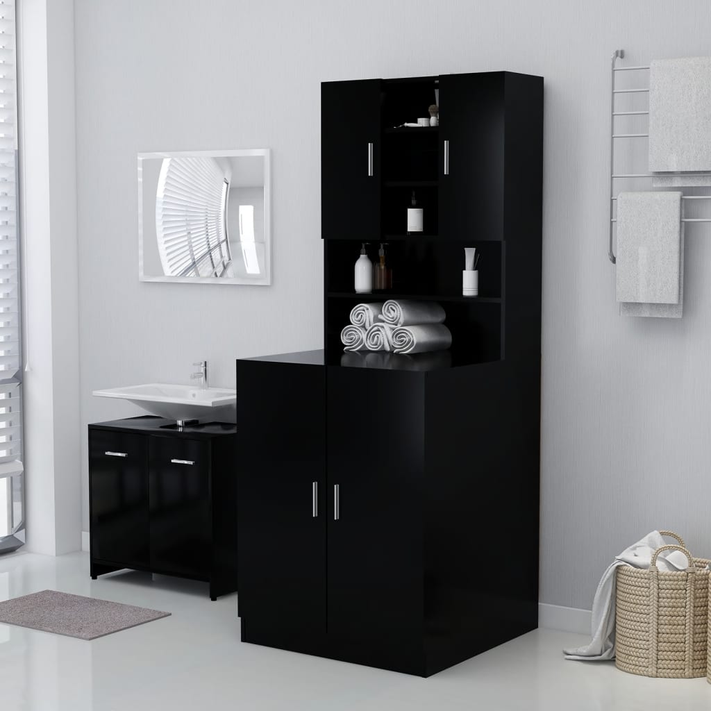 Berkfield Washing Machine Cabinet Black 71x71.5x91.5 cm