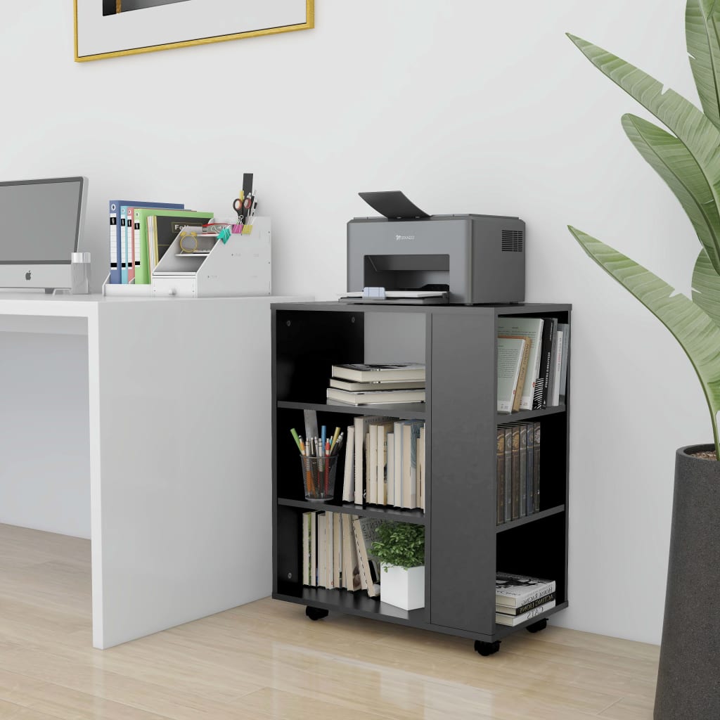 Berkfield Rolling Cabinet Grey 60x35x75 cm Engineered Wood