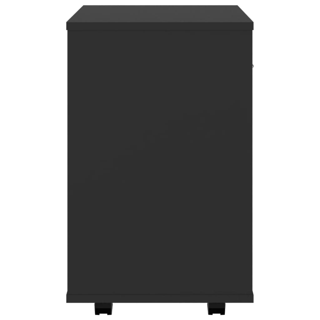 Berkfield Rolling Cabinet Black 46x36x59 cm Engineered Wood