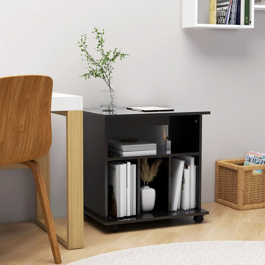 Berkfield Rolling Cabinet High Gloss Black 60x45x60 cm Engineered Wood