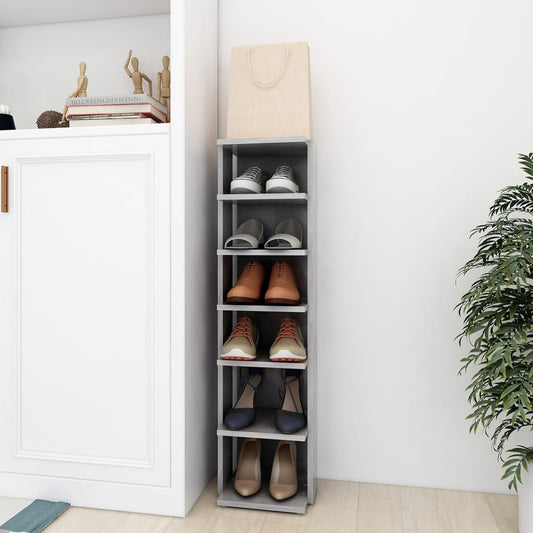 Berkfield Shoe Cabinet Concrete Grey 27.5x27x102 cm Engineered Wood