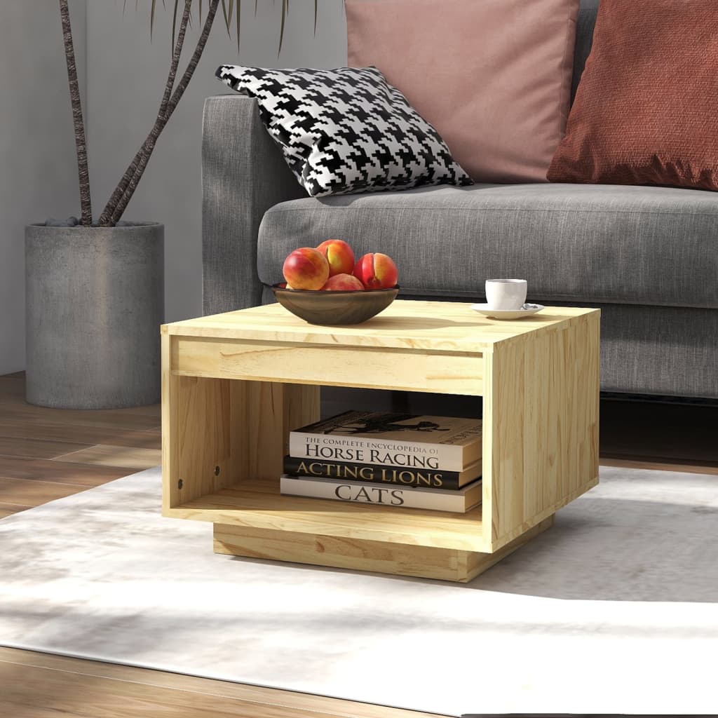 Berkfield Coffee Table 50x50x33.5 cm Solid Pinewood