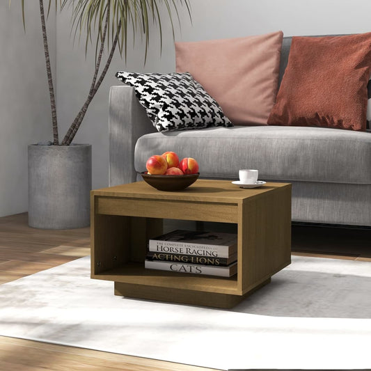 Berkfield Coffee Table Honey Brown 50x50x33.5 cm Solid Pinewood