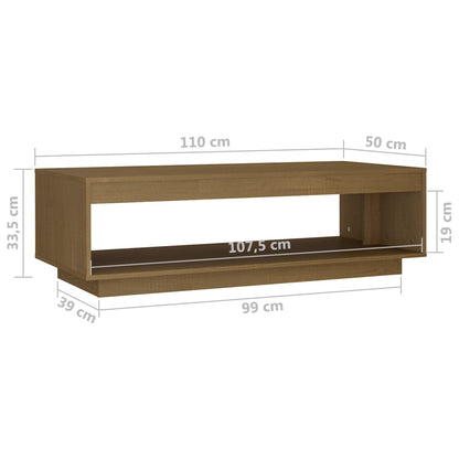 Berkfield Coffee Table Honey Brown 110x50x33.5 cm Solid Pinewood