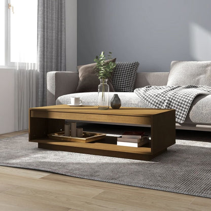 Berkfield Coffee Table Honey Brown 110x50x33.5 cm Solid Pinewood