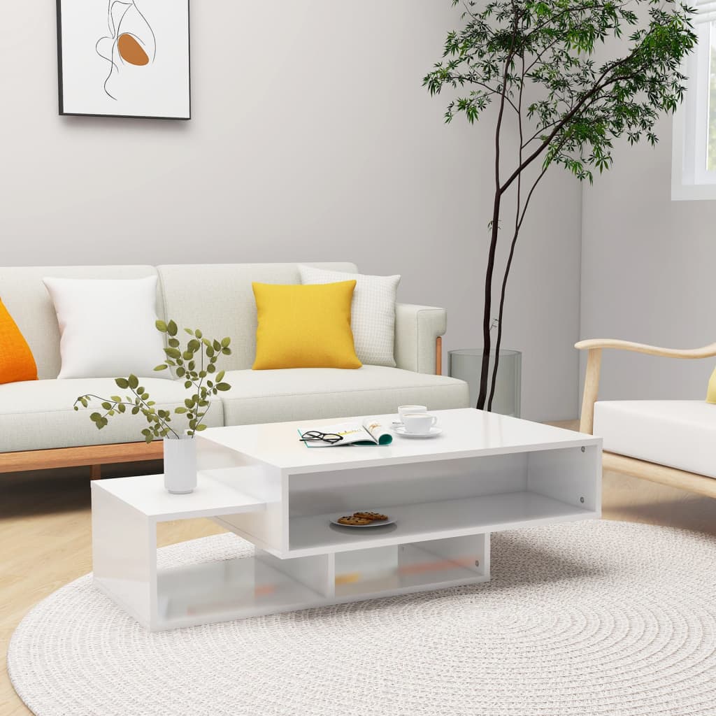 Berkfield Coffee Table High Gloss White 105x55x32 cm Engineered Wood