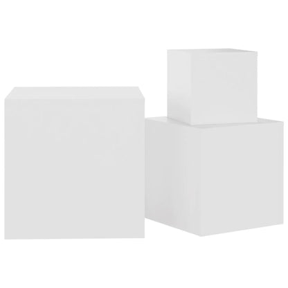Berkfield Side Tables 3 pcs White Engineered Wood
