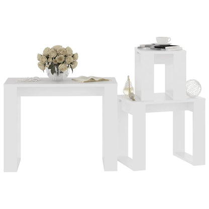 Berkfield Nesting Tables 3 pcs White Engineered Wood