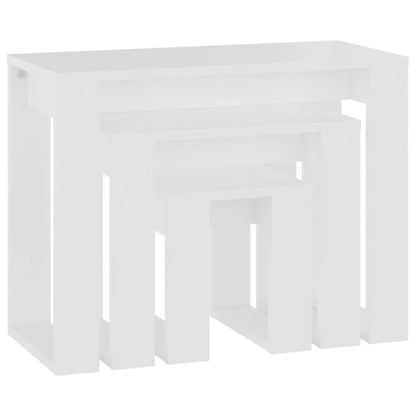 Berkfield Nesting Tables 3 pcs White Engineered Wood