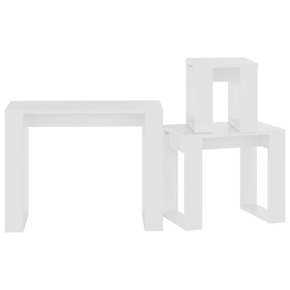 Berkfield Nesting Tables 3 pcs White Engineered Wood