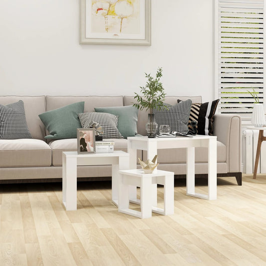 Berkfield Nesting Tables 3 pcs White Engineered Wood