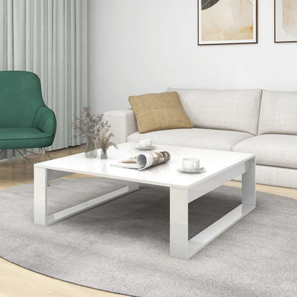 Berkfield Coffee Table High Gloss White 100x100x35 cm Engineered Wood