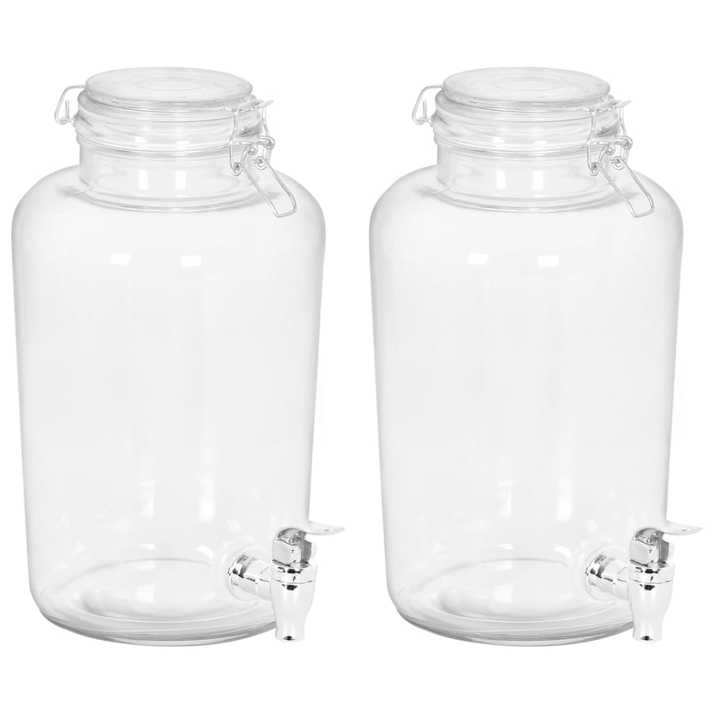 Berkfield Beverage Dispensers 2 pcs 4000 ml Glass