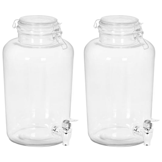 Berkfield Beverage Dispensers 2 pcs 4000 ml Glass