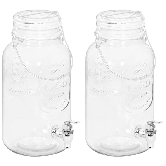 Berkfield Beverage Dispensers 2 pcs 3800 ml Glass