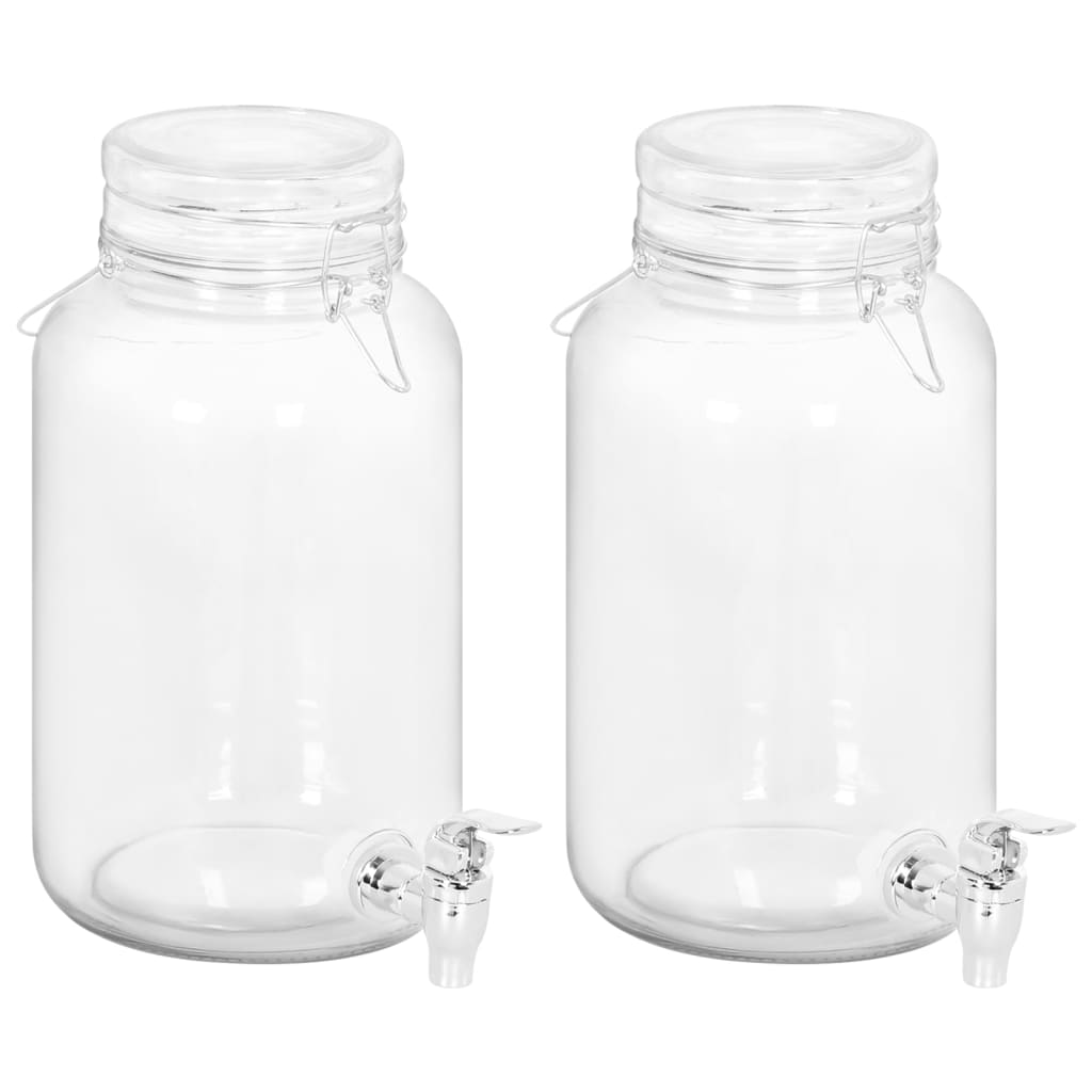 Berkfield Beverage Dispensers 2 pcs 4000 ml Glass
