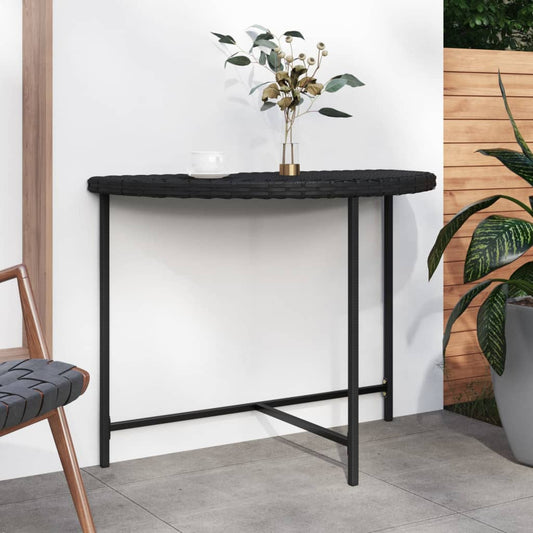 Berkfield Garden Table Black 100x50x75 cm Poly Rattan