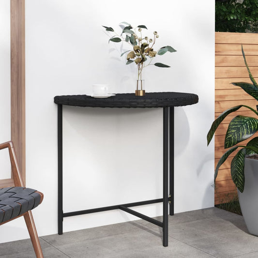 Berkfield Garden Table Black 80x50x75 cm Poly Rattan