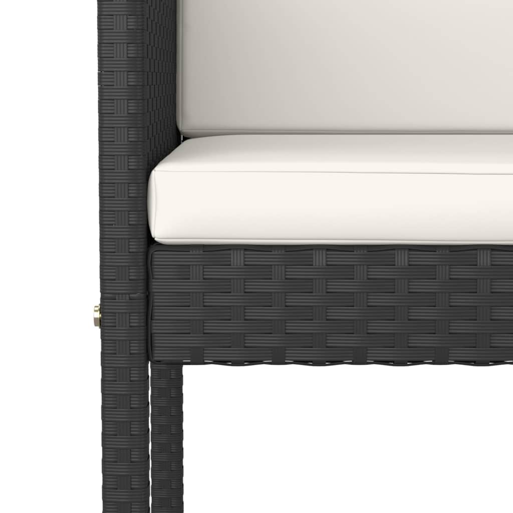 Berkfield Bar Stools 4 pcs with Cushions Black Poly Rattan