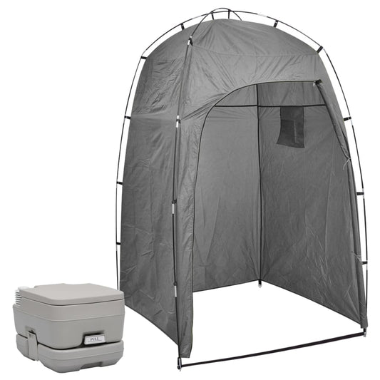 Berkfield Portable Camping Toilet with Tent 10+10 L