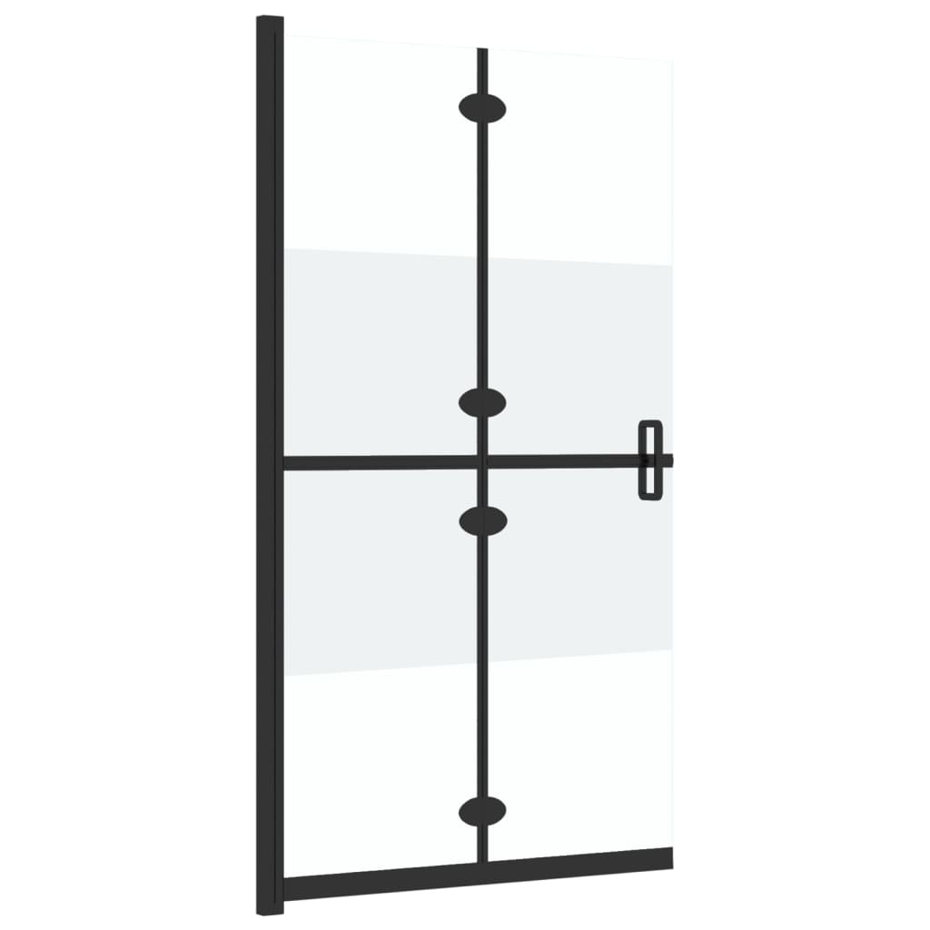 Berkfield Foldable Walk-in Shower Wall Half Frosted ESG Glass 70x190 cm