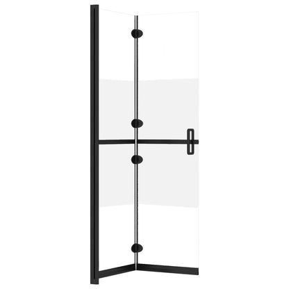 Berkfield Foldable Walk-in Shower Wall Half Frosted ESG Glass 70x190 cm
