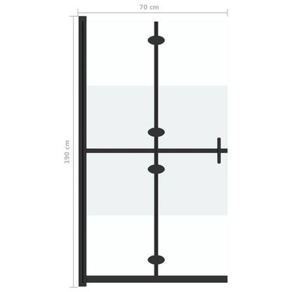 Berkfield Foldable Walk-in Shower Wall Half Frosted ESG Glass 70x190 cm